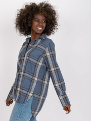 темно-синяя рубашка с длинным рукавом в шотландскую клетку цена и информация | Женские блузки, рубашки | 220.lv