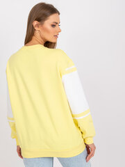 Sieviešu balts un dzeltens džemperis bez kapuces cena un informācija | Sieviešu džemperi | 220.lv