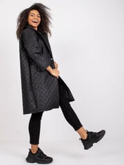черное пальто жакетного покроя с застежкой на пуговицы цена и информация | Женские пальто | 220.lv