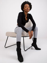 черная гладкая базовая блуза в стиле кэжуал antonine rue paris цена и информация | Женские блузки, рубашки | 220.lv