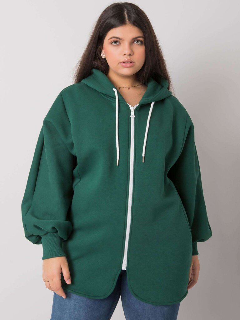 Sieviešu tumši zaļš liela izmēra sporta krekls cena un informācija | Sieviešu džemperi | 220.lv