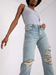 голубые джинсовые брюки с дырками rue paris цена и информация | Женские джинсы | 220.lv
