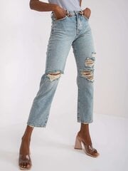 голубые джинсовые брюки с дырками rue paris цена и информация | Женские джинсы | 220.lv