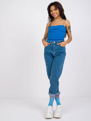 синие женские джинсовые брюки прямого кроя rue paris цена и информация | Женские брюки | 220.lv