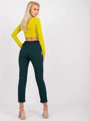 темно-зеленые брюки до щиколотки giulia цена и информация | Женские брюки | 220.lv