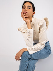 повседневная хлопковая блузка светло-бежевого цвета цена и информация | Женские блузки, рубашки | 220.lv