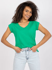Sieviešu zaļš vienkrāsains T-krekls cena un informācija | T-krekli sievietēm | 220.lv