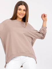 темно-бежевая блуза в рубчик с v-образным вырезом rue paris цена и информация | Женские блузки, рубашки | 220.lv