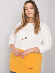 Sieviešu balts un dzeltens plus izmēra sporta krekls cena un informācija | Sieviešu džemperi | 220.lv