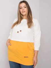 Sieviešu balts un dzeltens plus izmēra sporta krekls cena un informācija | Sieviešu džemperi | 220.lv