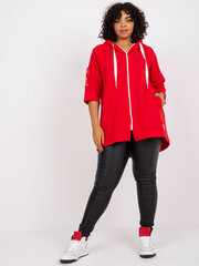 Sieviešu sarkans plus izmēra džemperis cena un informācija | Sieviešu džemperi | 220.lv