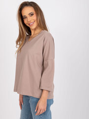 темно-бежевая блуза в рубчик с сеткой rue paris цена и информация | Женские блузки, рубашки | 220.lv