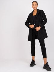черное пальто жакетного покроя с застежкой на пуговицы цена и информация | Женские пальто | 220.lv