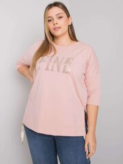 brudnoróżowa damska bluzka plus size z rękawem 3/4 цена и информация | Женские блузки, рубашки | 220.lv