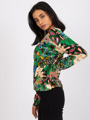 зелено-синяя свободная блуза с принтом rue paris цена и информация | Женские футболки | 220.lv