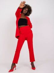 красные элегантные брюки из ткани с карманами цена и информация | Женские брюки | 220.lv