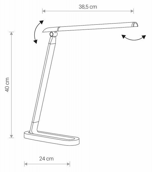 Galda lampa LED Nowodvorski Chic 8357, melna/sudrabaina cena un informācija | Galda lampas | 220.lv