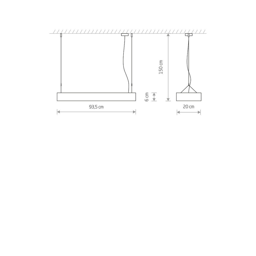 LED lampa Nowodvorski Soft 90X20 7545, balta cena un informācija | Piekaramās lampas | 220.lv