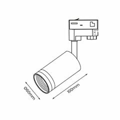 Milagro griestu lampa Pipe Ring Track Spot cena un informācija | Griestu lampas | 220.lv