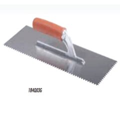 Зубчатый шпатель, квадратные зубья, с резиновой ручкой, 3 мм, 36 x 13 см цена и информация | Механические инструменты | 220.lv