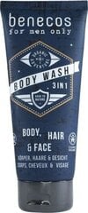 Atsvaidzinoša sejas, ķermeņa un matu mazgāšanas želeja Benecos For Men Only Body Wash, 200 ml цена и информация | Масла, гели для душа | 220.lv