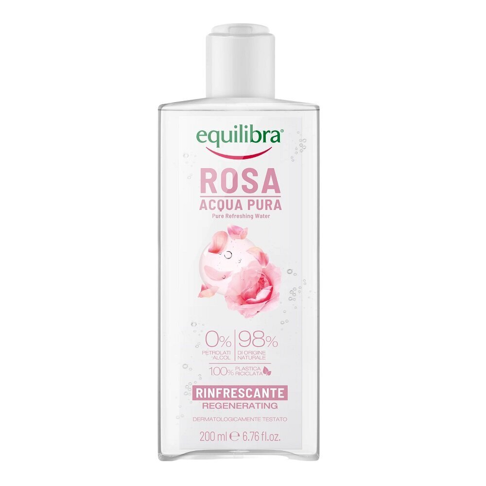 Atsvaidzinošs rožu ūdens Equilibra Rosa Regenerating Pure Refreshing Water, 200 ml цена и информация | Sejas ādas kopšana | 220.lv