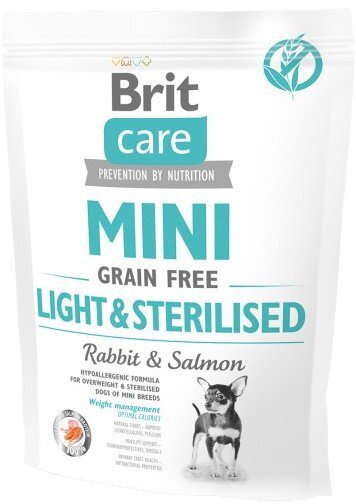 Brit Care sausā barība Mini Light & Sterilised, 400 g cena un informācija | Sausā barība suņiem | 220.lv