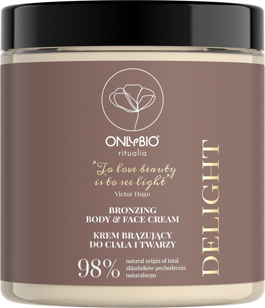 Bronzējošs ķermeņa un sejas krēms Onlybio Ritualia Delight Bronzing Body and Face Cream, 250 ml cena un informācija | Ķermeņa krēmi, losjoni | 220.lv