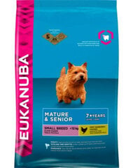 Eukanuba sausā barība Mature & Senior, S, 3 kg cena un informācija | Sausā barība suņiem | 220.lv