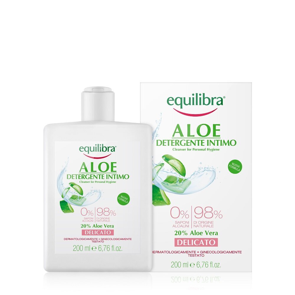 Maigs Intīms higiēnisks mazgāšanas līdzeklis Equilibra Aloe Gentle Cleanser Aloe Vera, 200 ml цена и информация | Intīmās higiēnas līdzekļi | 220.lv