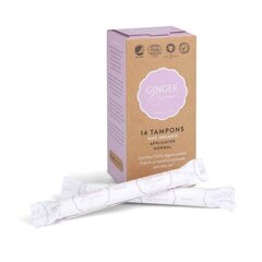 Tamponai Ginger Organic tamponi ar aplikatoru, 14 gab. cena un informācija | Tamponi, higiēniskās paketes, ieliktnīši | 220.lv