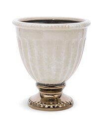 Keramikas puķu pods 15x16,5(A) cm, krēms/zelts cena un informācija | Puķu podi | 220.lv