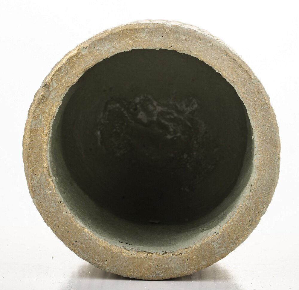 Keramikas puķu pods 13x14,5(A) cm, zaļš/zeltīts cena un informācija | Puķu podi | 220.lv