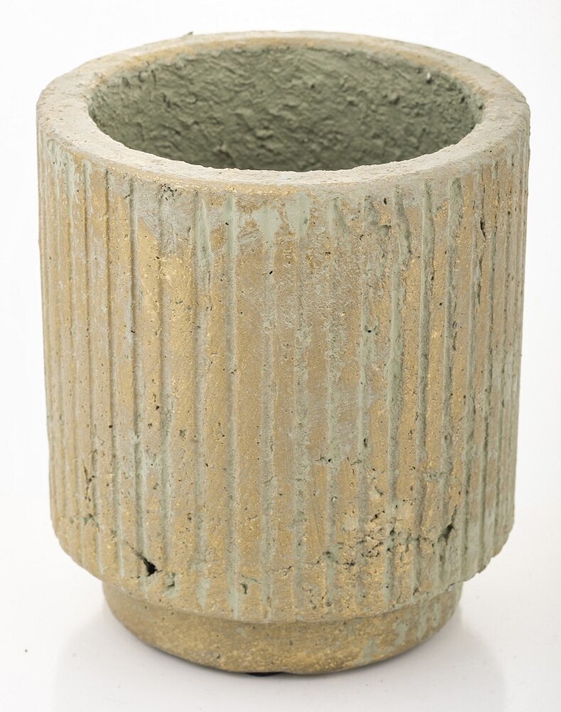 Keramikas puķu pods 13x14,5(A) cm, zaļš/zeltīts cena un informācija | Puķu podi | 220.lv