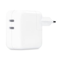 Быстрая зарядка Riff 35W с двумя портами USB-C для всех Apple устройств (Аналог A2676 MNWP3ZM/A), белая цена и информация | Зарядные устройства для телефонов | 220.lv