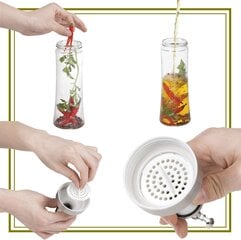 Stikla eļļas pudele ar augu sietu - 570 ml цена и информация | Кухонные принадлежности | 220.lv
