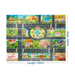 Play Play City Street + ceļa zīmes ūdensnecaurlaidīgām, krāsainām 130x100cm cena un informācija | Rotaļlietas zēniem | 220.lv