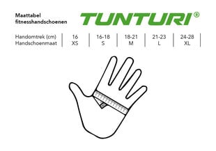 Тренировочные перчатки Tunturi Fitness Gloves High Impact, размер XL, желтый/черный цвет цена и информация | Перчатки для турника и фитнеса | 220.lv