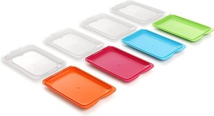 Татай, набор со 4 резкой коробкой свежих, бесплатно BPA, многоразовый, стекабельный, посудомоечная машина и MWO, случайные цвета. Измерения 17 см х 3,2 см х 25,2 см цена и информация | Посуда для хранения еды | 220.lv