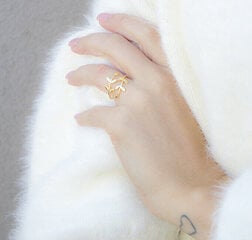 Открытое позолоченное кольцо с оригинальным дизайном Beneto AGG468-G цена и информация | Кольца | 220.lv