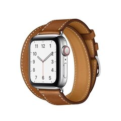 Double Tour Кожаный ремешок для Apple Watch — Коричневый 42/44/45мм цена и информация | Аксессуары для смарт-часов и браслетов | 220.lv