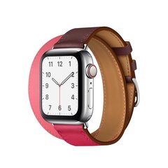 Double Tour Кожаный ремешок для Apple Watch — Wine Rose 42/44/45мм цена и информация | Аксессуары для смарт-часов и браслетов | 220.lv