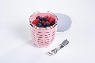 Mepal FruitPot Ellipse Nordic Pink-600 мл контента-идеала для фруктов, фруктов и овощей на дороге с дряной и вилкой-дишвашерной, PP/PCTG, 107 мм цена и информация | Посуда для хранения еды | 220.lv