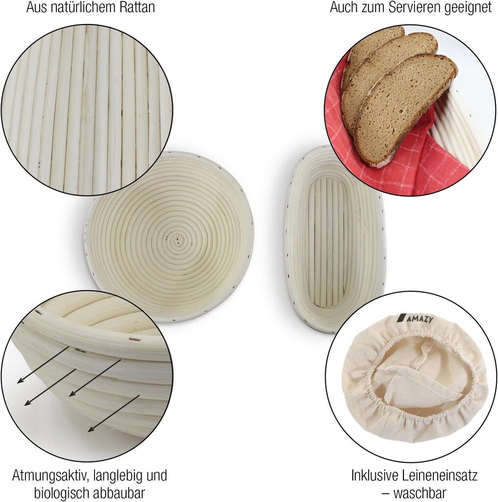 Amazijs Gärkörbchen maizes kaste (ovāla | Ø 35 cm) cena un informācija | Virtuves piederumi | 220.lv