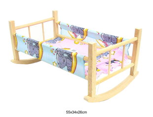Кроватка для кукол, деревянная (1022) 4347 цена и информация | Игрушки для девочек | 220.lv
