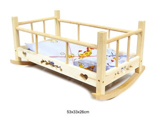 Кроватка для кукол, деревянная (5187) 4248 цена и информация | Игрушки для девочек | 220.lv