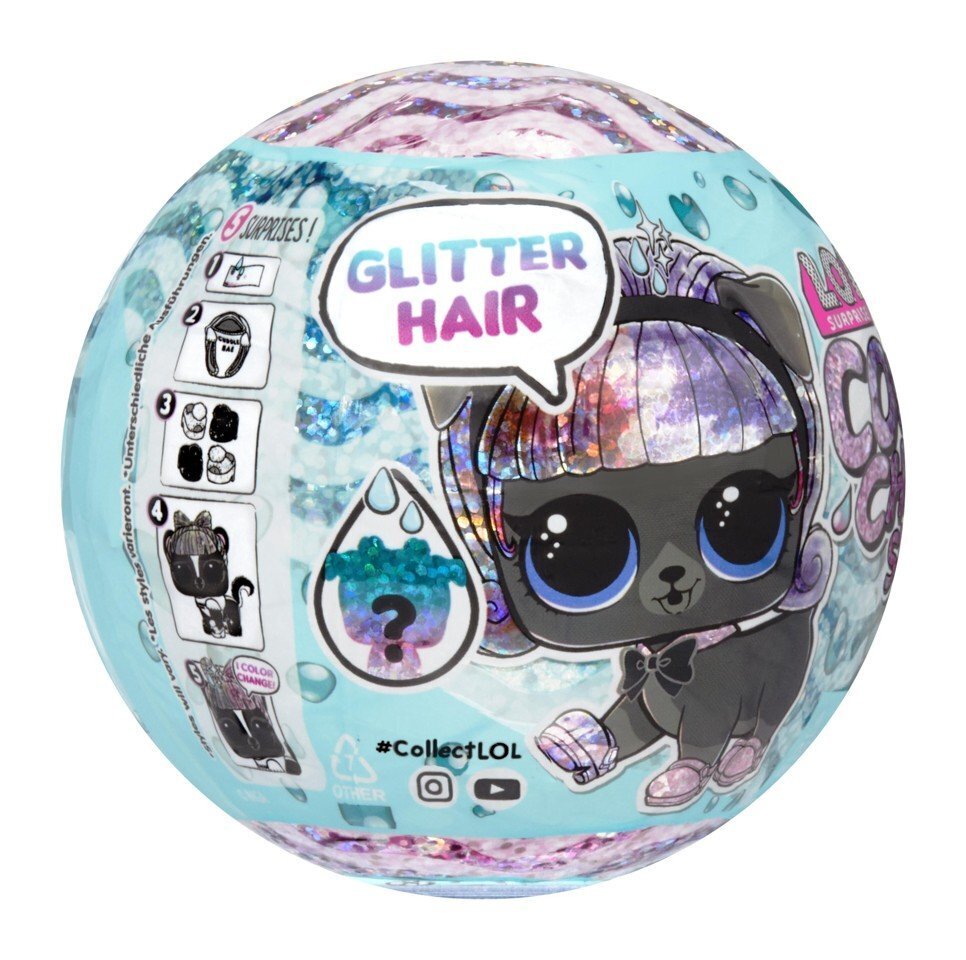 L.O.L. Surprise! - Glitter Color Change Pets, krāsu mainošs mājdzīvnieks ar mirdzošiem matiem LOL cena un informācija | Rotaļlietas meitenēm | 220.lv