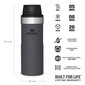 Termokrūze The Trigger-Action Travel Mug Classic 0,35L tumši pelēka cena un informācija | Termosi, termokrūzes | 220.lv