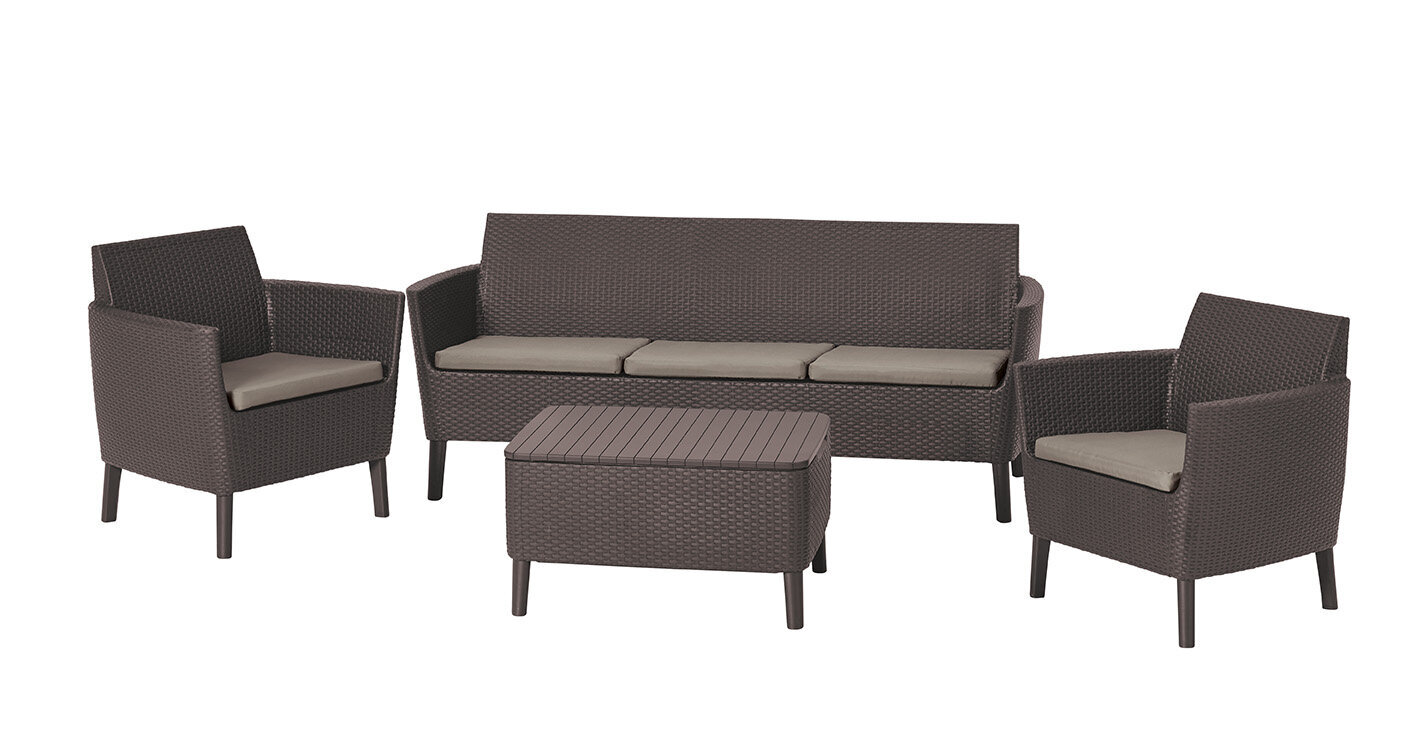 Dārza mēbeļu komplekts Salemo 3 Seater Set brūns цена и информация | Dārza mēbeļu komplekti | 220.lv