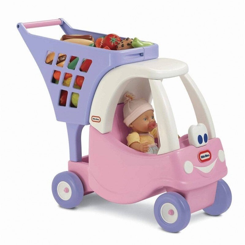Little Tikes Rozā ratiņi ar iepirkumu grozu cena un informācija | Rotaļlietas meitenēm | 220.lv
